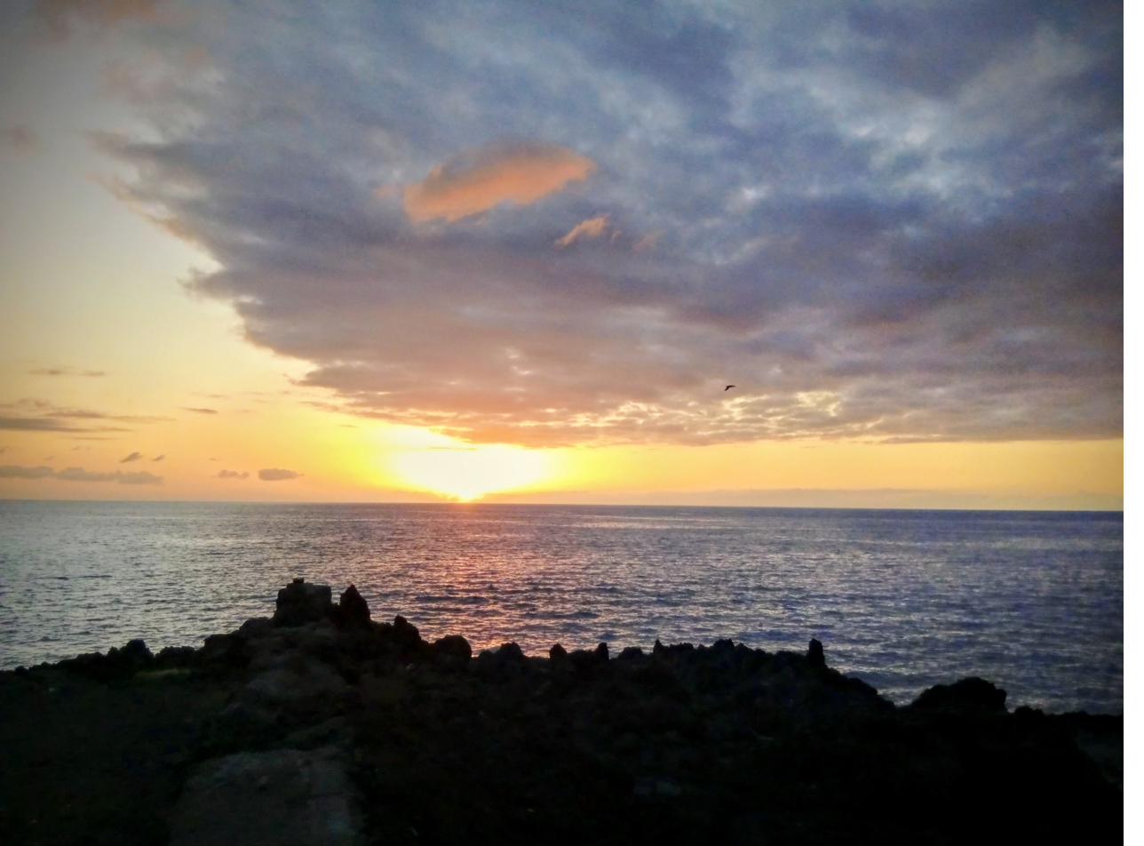 Atlantic sunset from the lava coast