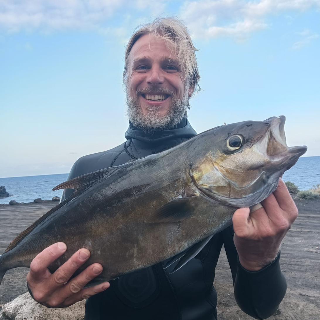Hunter fresh from the water with amberjack